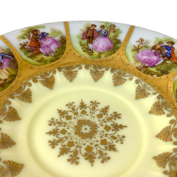 JKW Bavaria West Germany Porcelain Cup & Saucer Love Story Pattern Vintage 1950s - Picture 11 of 14